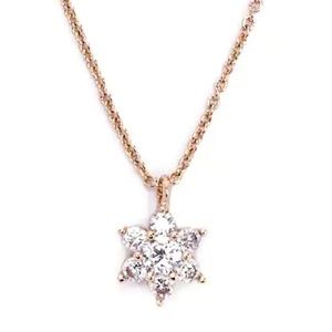Cubic Zirconia Flower Pendant Necklace